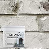 Romabio Classico Limewash Interior/Exterior Paint, Italian slaked-lime, One Coat, Cristallo White, 2.5L/0.67GAL