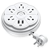 Retractable Power Strip, 5 Outlet Flat Plug Strip with Smart USB Ports and Type-C Port, 900J Surge Protector, 125V/13A, 3.3ft Retractable Extension Cord, Portable & Neat for Travel/Home/Office