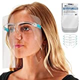 TCP Global Salon World Safety Face Shields with Glasses Frames (Pack of 10) - Ultra Clear Protective Full Face Shields