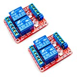 HiLetgo 2pcs DC 12V 2 Channel Relay Module with Isolated Optocoupler High and Low Level H/L Level Trigger Module Triggered by DC 12V