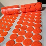 100 Pcs Hook Loop Fastener Dots Sticks Tape 1 inch Diameter Self-Adhesive Sticky Back Nylon Coins Waterproof for Classroom Office School Teachers Kids Hanging Picture Frames (Orange)