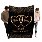 Stylish Gears Personalized Blankets for The Closest One to Your Heart Custom Blanket Couple, Custom Couple Gifts (Size- 60"x80")