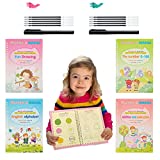 Olivia's Magic Practice copybook for kids - [LARGE SIZE] -4 books of magic copybook for kids - cursive handwriting workbook for kids - handwriting without tears preschool for age 3+