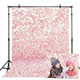 Allenjoy 5x7ft Fabric Abstract Bokeh Pink Christmas Photography Backdrop Dreamy Spots Shinning Newborn Portrait Background for Photo Studio Kids Cake Smash Photoshoot