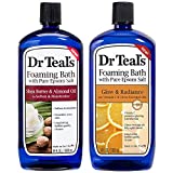 Dr Teal's Foaming Bath Combo Pack (68 fl oz Total), Moisturizing Shea Butter & Almond Oil, and Glow & Radiance with Vitamin C and Citrus Essential Oils