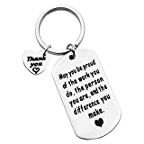 Thank You Gift Appreciation Jewelry Make A Difference Keychain Stainless Steel Keyring Gift for Volunteer Appreciation,Coach Mentor Gift,Employee Gift,Social Worker Gift