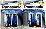 4Pc Size C Panasonic Batteries Super Heavy Duty Power Zinc Carbon