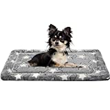 EMPSIGN Fancy Dog Bed Mat, Pet Bed Pad Reversible (Warm & Cool), Machine Washable Crate Pad , Pet Sleeping Mat for Small to XXX-Large Dogs, Grey, Star Pattern