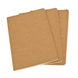 Unlined Travel Journal Set With 3 Notebook Journals for Travelers - Kraft Brown Soft Cover - A5 Size - 100gsm - 210 mm x 140 mm - 60 Pages/ 30 Sheets