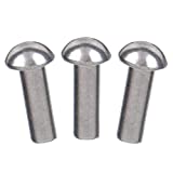 USA Fittings 3/16" Diameter X 1" Length Solid Steel Round Head Rivet, Annealed Qty 50