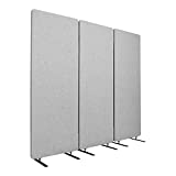 Stand Up Desk Store ReFocus Freestanding Noise Reducing Acoustic Room Wall Divider Office Partition (Cool Grey, 72" x 66", Zippered 3-Pack)