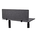 Stand Up Desk Store ReFocus Raw Clamp-On Acoustic Desk Divider Mounted Privacy Panel to Reduce Noise and Visual Distractions (Anthracite Gray, 47.25" x 16")