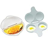 Nordic Ware Easy Breakfast Set - Omelet Pan and 2 Cavity Egg Poacher (Microwaveable)