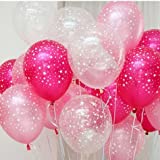 Neo Loons 30ct Assorted Fuchsia Pink Clear Around Star Balloons