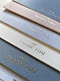 (36 Pack) RUN2PRINT Thank You Cards With Envelopes & Foil Stickers - Elegant Dusty Blue Emboss Gold Foil Pressed - Blank Notes Wedding, Bridal, Baby Shower, Business and Formal All Occasion Cards