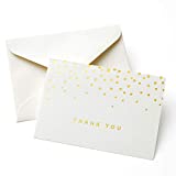 Gartner Studios Gold Foil Dots Thank You Cards, Ivory, 3.5” x 5”, Set of 50, Includes Envelopes