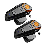 Yaconob BT-S2NS Motorcycle Bluetooth intercom, Snowmobile Helmet Bluetooth Headset, 1000m Helmet Bluetooth Communication System, Connect up to Three People, Two People Talk at The Same time (2 Pack)