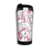 Mar-Ie Arist-Ocats On Pink Custom Travel Mug Stainless Lined Coffee Tumbler Double Wall Vacuum Insulated Coffee Mug For Christmas Birthday Home Office