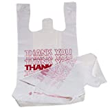 TashiBox Shopping Thank Reusable and Disposable Grocery Bags Measures 11.5" X 6.25" X 21", 15mic, 0.6 Mil (600 Count)