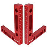 HARDELL 90 Degree Positioning Squares, Aluminum Alloy Right Angle Clamps 4.7" x 4.7"(12x12cm) Woodworking Carpenter Tool, Corner Clamping Square for Picture Frame Box Cabinets Drawers