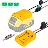 Power Wheel Adapter for Dewalt 20V Battery with Fuse & Wire terminalsWork with for Dewalt 20V DCB205 DCB206 DCB200 Lithium BatteryPower Wheel Battery Converter for Rc Car, Robotics, Rc Truck,DIY use