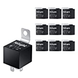 Nilight 50043R Socket 10 Pack SPDT Bosch Style Electrical 12V 30/40 Amp 5-Pin Relays Switch for Automotive Truck Marine Boat,2 Years Warranty