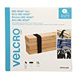 VELCRO Brand ONE WRAP Roll | Reusable, Cut-to-Length | Self Gripping Multi-Purpose Hook and Loop Tape | Black, 16.4yd x 1in