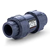 HYDROSEAL Sharkfellow 3/4’’ PVC True Union Ball Check Valve with Full Port, ASTM F1970, with EPDM Seals, Corrosion-Free, Service Free, Rated at 200 PSI @73F, Gray, 3/4 inch Socket (3/4'')