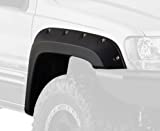 Bushwacker Jeep Cutout Pocket/Rivet Style Front & Rear Fender Flares | 4-Piece Set, Black, Textured Finish | 10926-07 | Fits 1999-2004 Jeep Grand Cherokee