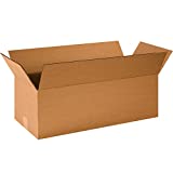 Partners Brand P24108 Long Corrugated Boxes, 24"L x 10"W x 8"H, Kraft (Pack of 25)