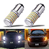 iBrightstar Newest Super Bright 1157 2057 2357 7528 BAY15D P21/5W Switchback LED Bulbs with Projector Replacement for Daytime Running Lights/DRL and Turn Signal Lights, White/Amber