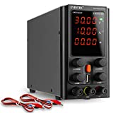 DC Power Supply Variable 30V 10A, Eventek Adjustable Switching DC Regulated Bench Power Supply with 4-Digits LED Display, USB Interface, Alligator Cord/Test Lines (30V 10A, Black)
