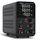 DC Power Supply Variable, Bench Power Supply with Output Switch, Short Circuit Alarm, Adjustable Switching Regulated Power Supply 30V 5A with 4-Digits LED Power Display, USB Quick-Charge Interface