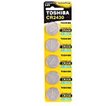 Toshiba CR2430 3V Lithium Coin Cell Battery Pack of 5