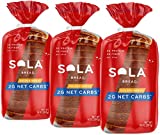 Sola Golden Wheat Bread – Low Carb, Low Calorie, Reduced Sugar, Plant Based, 5g of Protein & 4g of Fiber Per Slice – 14 OZ Loaf of Sandwich Bread (Pack of 3)