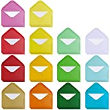 Supla 140 Sets Colorful Mini Envelopes with White Blank Business Cards Note Cards 14 Colors Small Gift Card Tiny Envelopes Pocket Envelopes Bulk 4.5" x 3" Love Notes