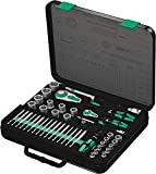 Wera 05160785001 8100 Sa/Sc 2 Zyklop Speed Ratchet Set, 1/4" Drive and 1/2" Drive, Metric, 43 Pieces