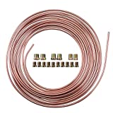 25Ft 3/16 Copper-Nickel Coated Alloy Brake Line Tubing Coil Kit Tube Roll with 16 Fittings
