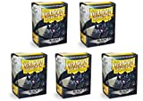 5 Packs Dragon Shield Classic Black Standard Size 100 ct Card Sleeves Value Bundle!