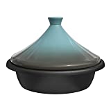 Kook Moroccan Tagine, Enameled Cast Iron Cooking Pot, Tajine with Ceramic Cone-Shaped Closed Lid, 3.3 QT (Stone Blue)