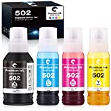 Hiipoo Compatible 502 T502 Refill Ink Bottles Replacement for Ecotank ET-2750 ET-4700 ET-3750 ET-4750 ET-3760 ET-4760 ET-2700 ET-3700 ET-15000 Printer(Regular Ink)