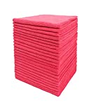 Dri Professional Commercial Grade Microfiber Cleaning Cloth 240 Value Pack 16 x 16 inch (Extra Thick, Extra Absorbant, Cleaning Power and Dry Fast, Lint Free, 300GSM) (240, Red)