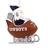 Hallmark Dallas Cowboys Santa Football Sled Christmas Ornament, NFL Tree Decoration and Sports Fan Gift
