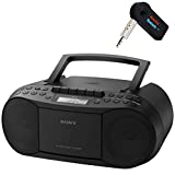 Sony Bluetooth Boombox Bundle – [2] Piece Set Includes Classic Stereo Boombox w/CD/Cassette/Radio & 3.5mm Include A NeeGo Wireless Bluetooth Receiver; Stream Music from Device