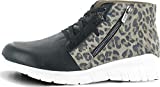 NAOT Women's Polaris Lace Up Shoe Soft Black Lthr/Cheetah Suede 9 M US