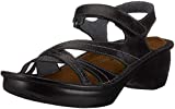 Naot Women's Paris Wedge Sandal, Black Madras Leather, 40 EU/8.5-9 M US