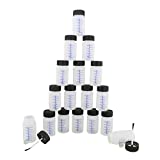ABN Auto Paint Touch Up Bottles - 50pk Empty Paint Bottles with Brush Applicator and Mixing Marble, 2 Oz Bottles