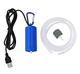 Useekoo USB Aquarium Air Pump, Ultra Durable & Quiet USB Nano Air Pump, Small Air Bubbler for Aquarium Fish Tank with Air Stone and Silicone Tube - Dark Blue