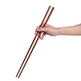 Donxote Wooden Noodles Kitchen Cooking Frying Chopsticks 16.5 Inches Brown Extra Long Set of 2 Pairs