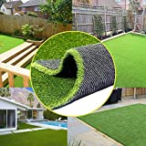 0.8inch Realistic Synthetic Artificial Grass Turf 4FTX7FT(28 Square FT) ,Thick Faux Grass Indoor Outdoor Landscape Lawn Pet Dog Turf Carpet for Garden Backyard Balcony